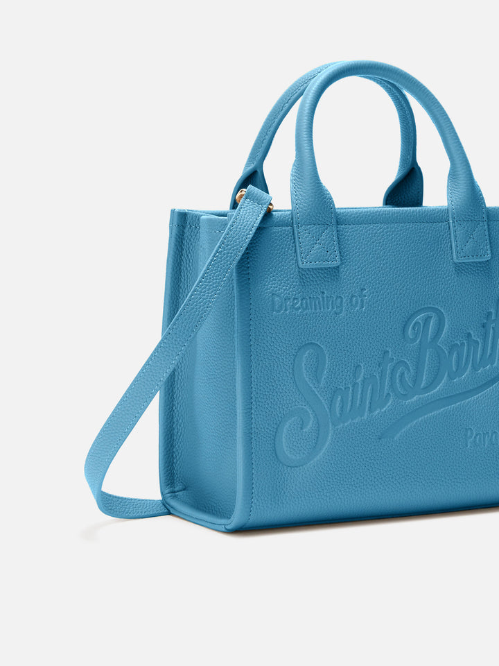 Borsa a spalla Vanity Bag Midi in pelle martellata ottanio