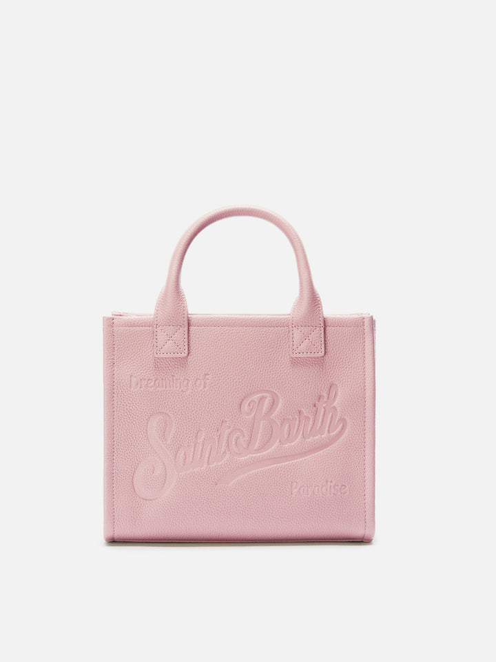 Borsa a spalla Vanity Bag Midi in pelle martellata rosa