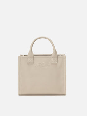 Borsa a spalla Vanity Bag Midi in pelle martellata bianca