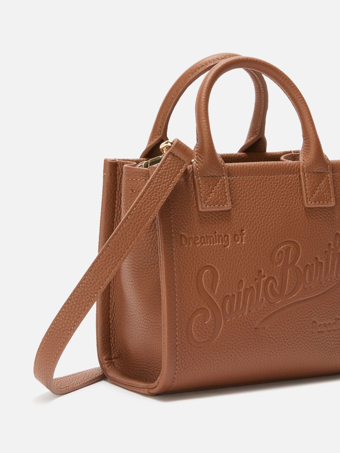 Vanity Bag Mini-Schultertasche aus gehämmertem Kamelleder