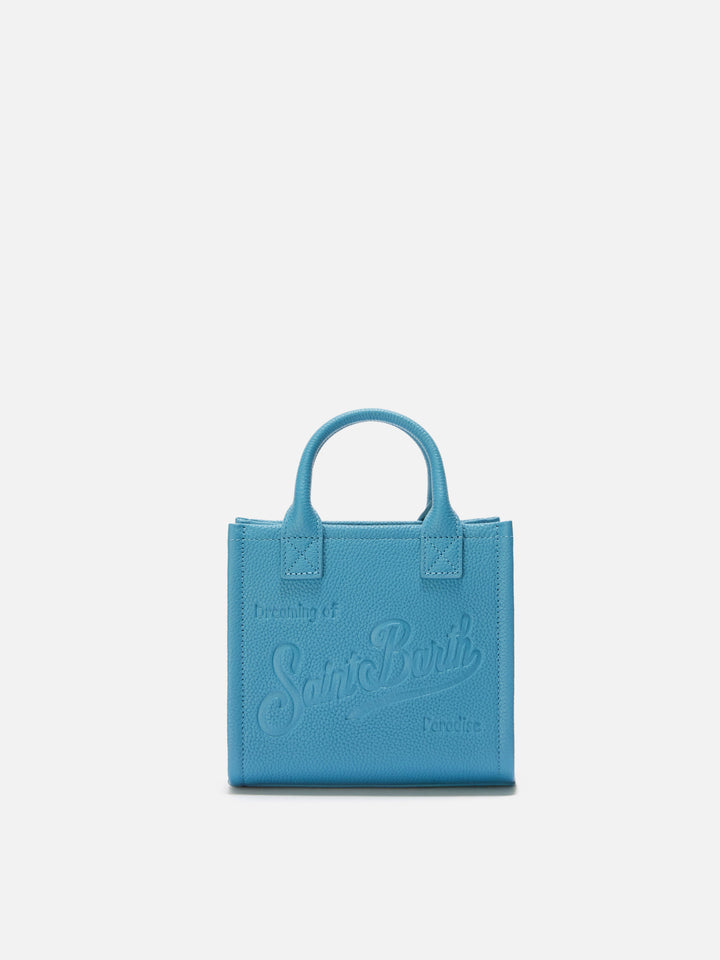 Vanity Bag Mini Shoulder Bag in teal hammered leather