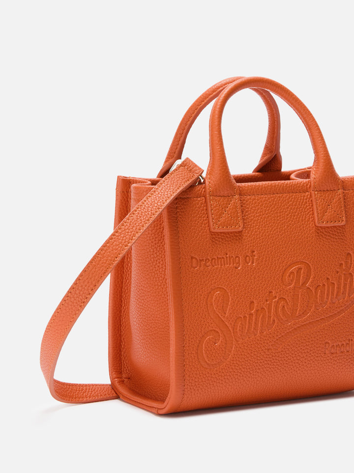 Vanity Bag Mini Shoulder Bag in orange hammered leather