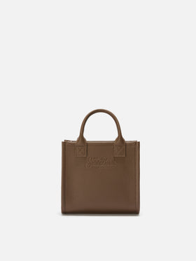 Vanity Bag Mini Shoulder Bag in brown hammered leather