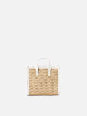 Bolso Vivian efecto micro paja con logo bordado blanco 