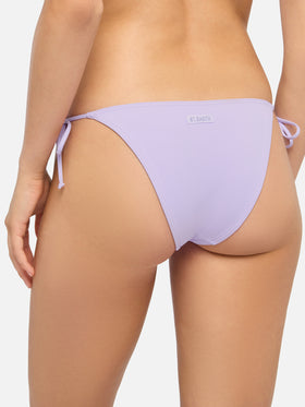 Lilafarbene klassische Badehose „Virgo“ – Lilafarbener Badeanzug mit Triangel-Oberteil „Leah“