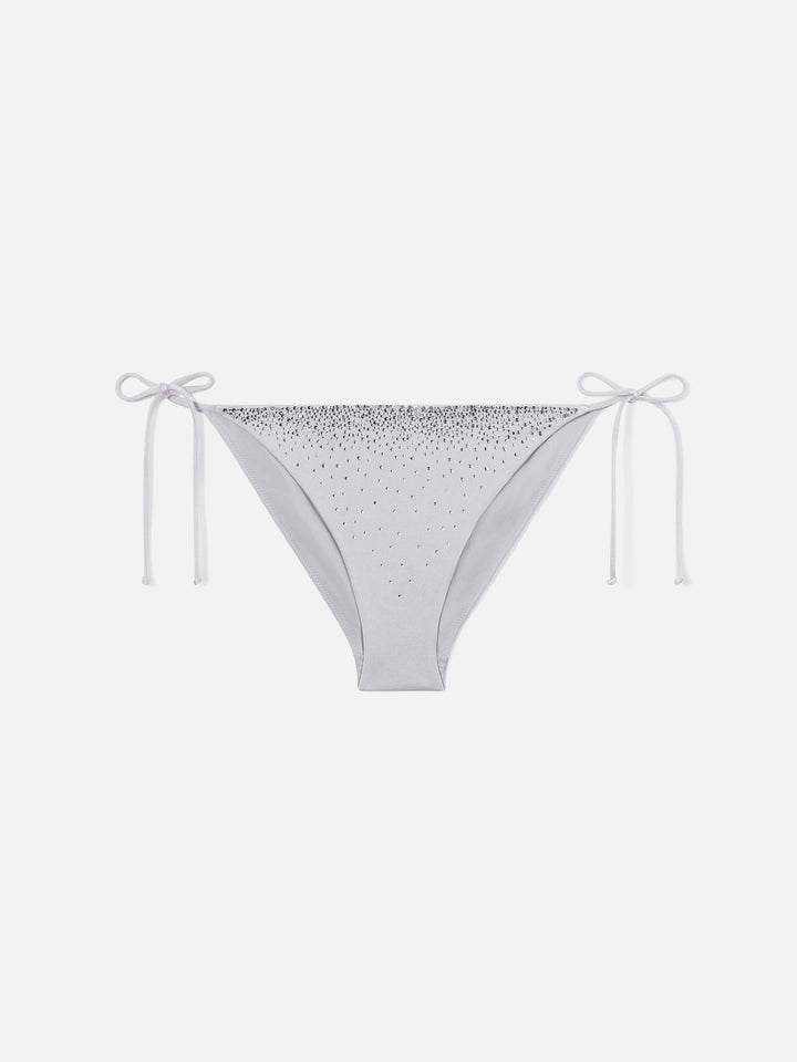 Annabelle Virgo Bikini in Silber mit glänzendem Finish und Strassdetails 