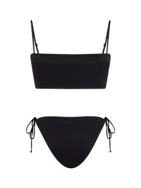 Woman black bandeau bikini with rhinestones - MC2 Saint Barth