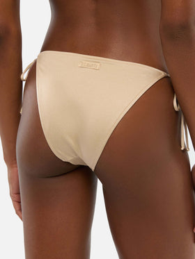 Klassische goldene Badehose „Virgo“ – Bügel-Bralette „Bea“ in schimmerndem Gold