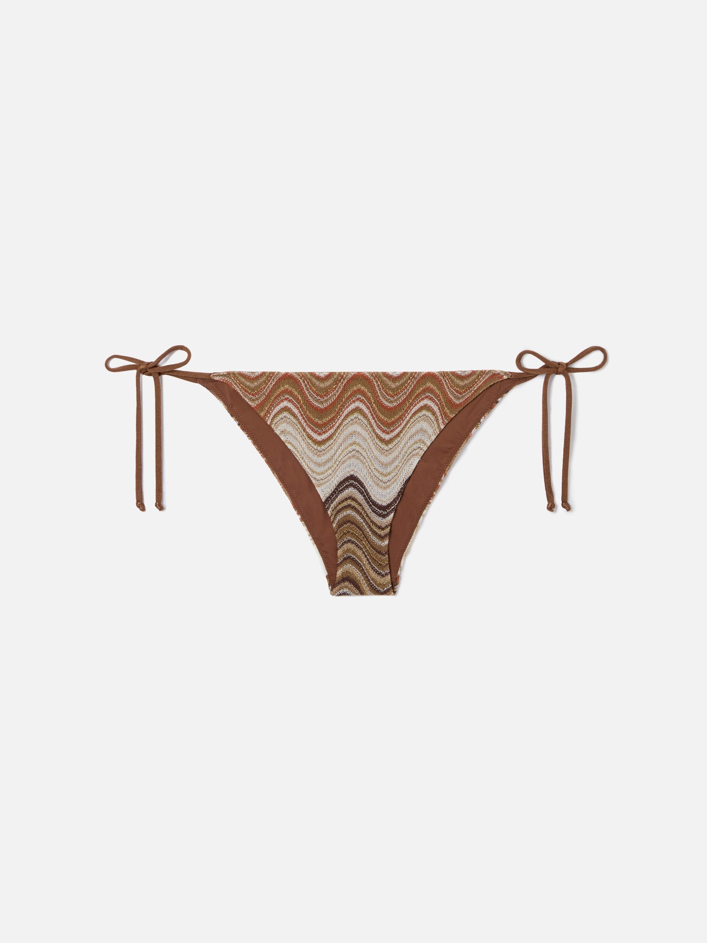 Virgo classic bikini bottoms in brown degradé raschel fabric