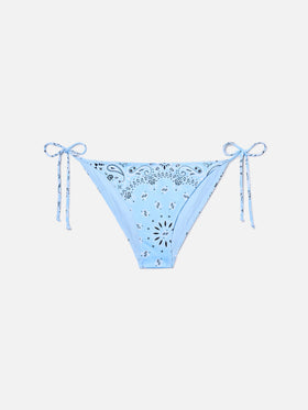 Virgo classic bikini bottoms with light blue bandana print