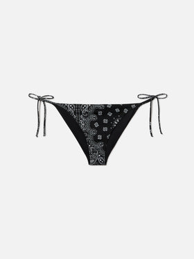 Virgo classic bikini bottoms with black bandana print