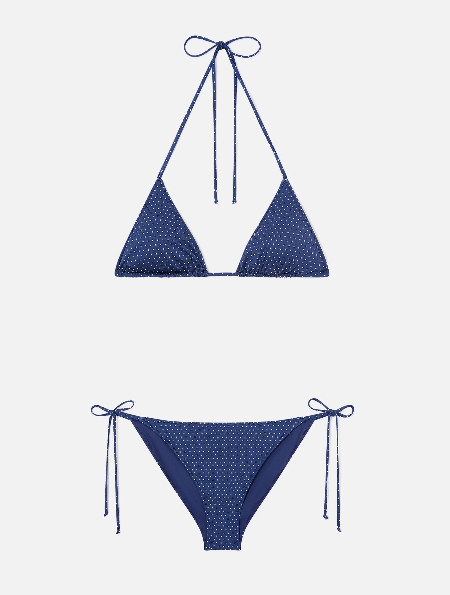 Bikini triangle Leah Virgo à imprimé micro pois 