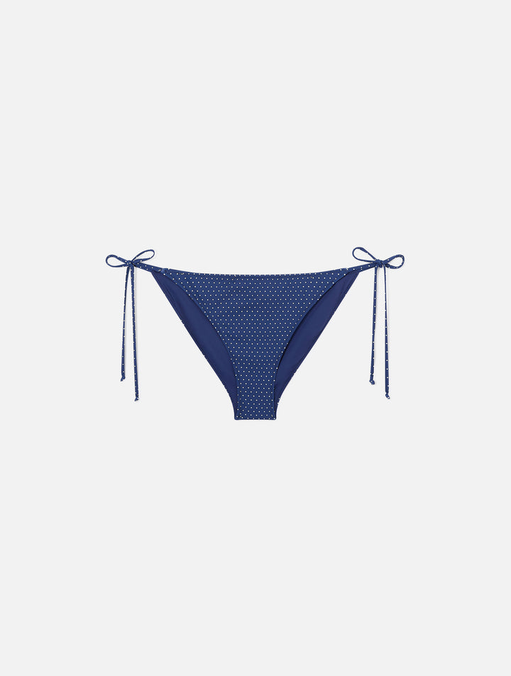 Bikini triangle Leah Virgo à imprimé micro pois 