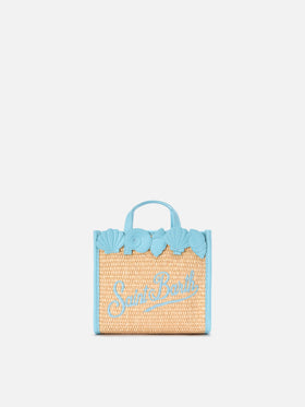 Vivian mini straw effect bag with decorative shell embroidery