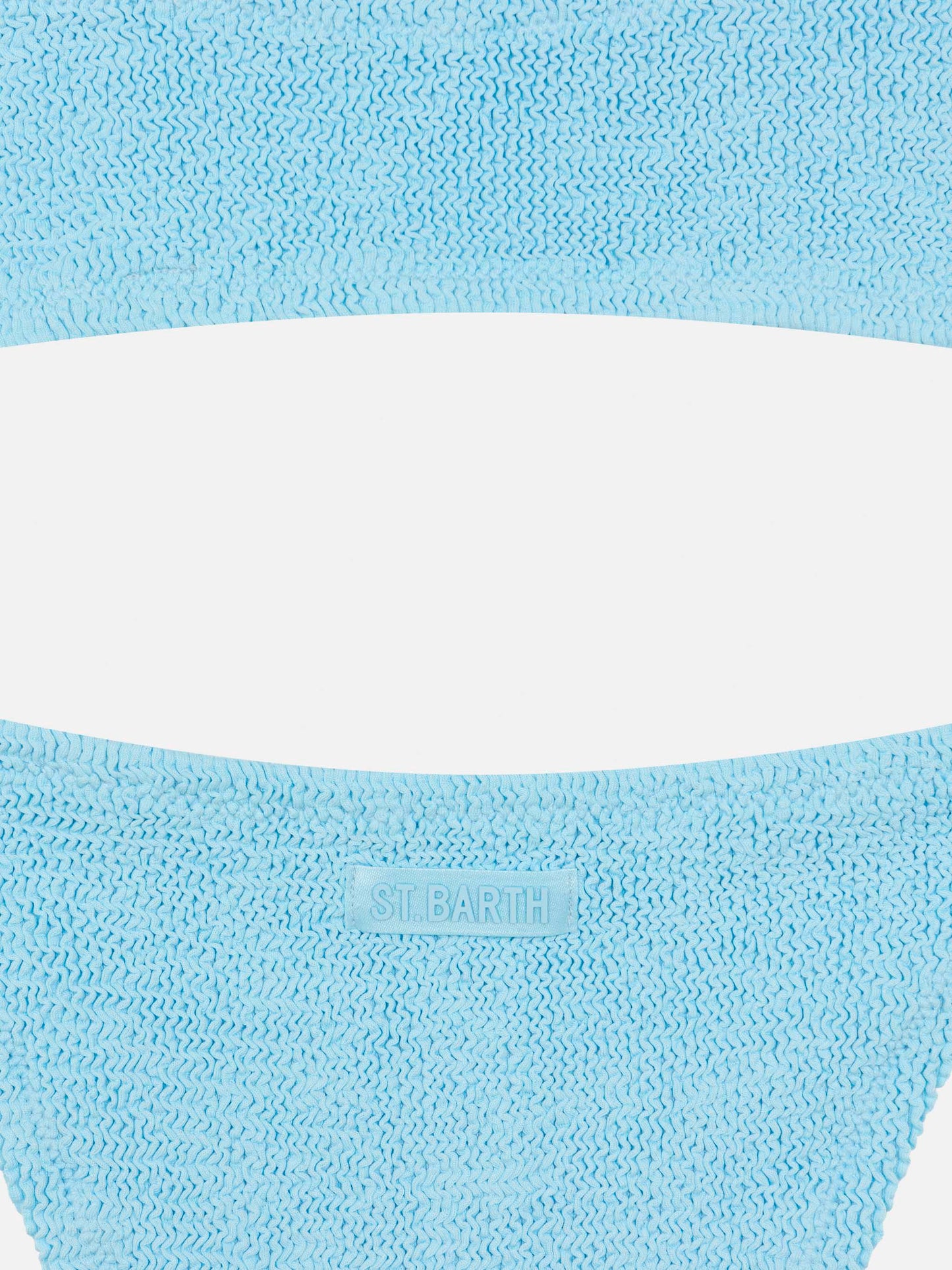 Vivy light blue one-shoulder crinkle bikini - MC2 Saint Barth
