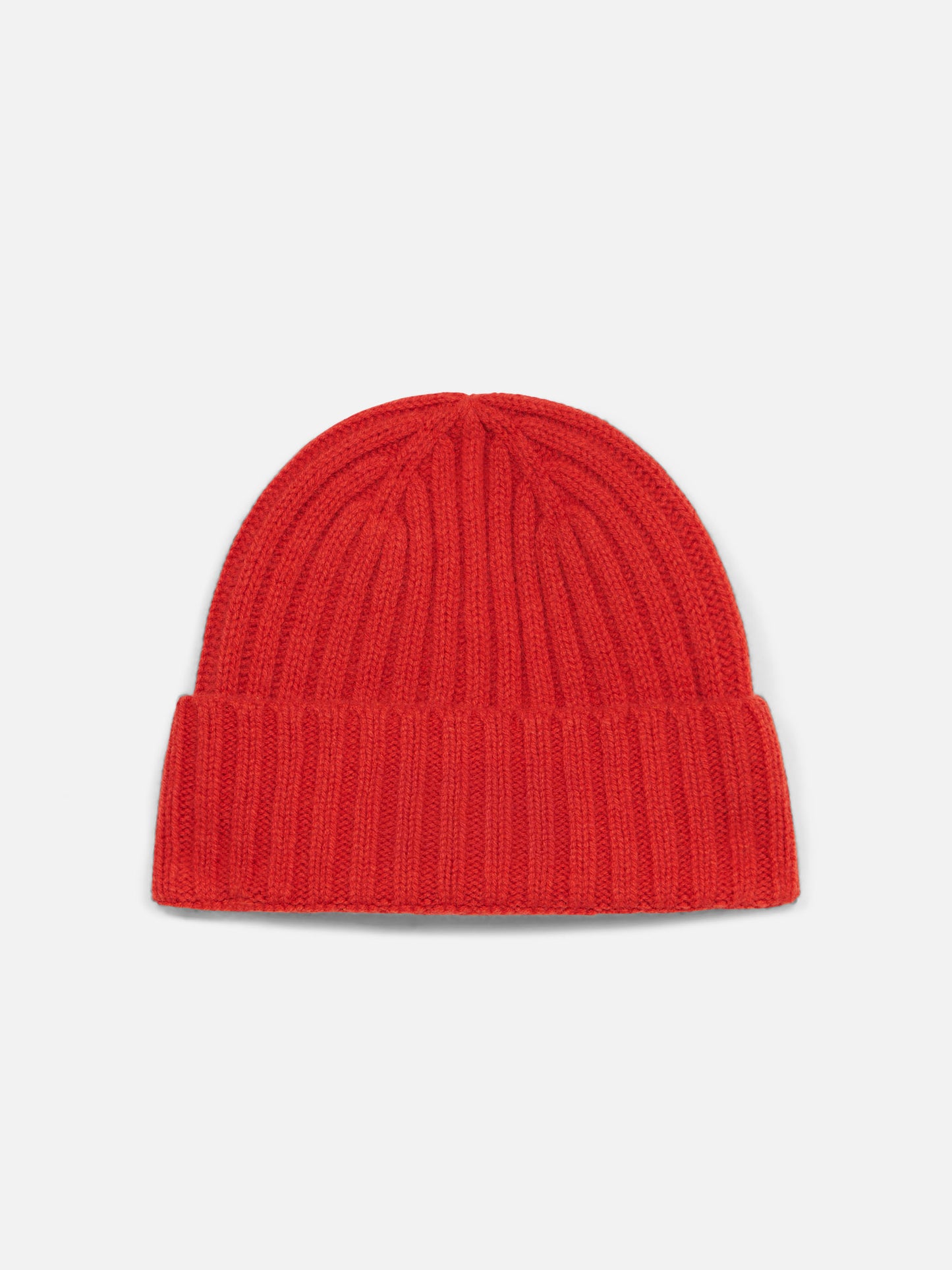 Cappello Wengen in cashmere rosso a coste