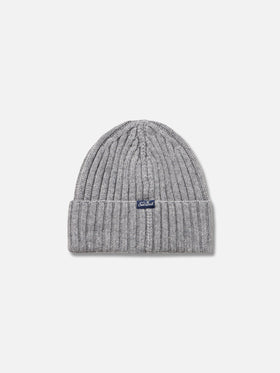 Man mélange grey hat Wengen with All you need Bombardino embroidery | INSULTI LUMINOSI SPECIAL EDITION - MC2 Saint Barth
