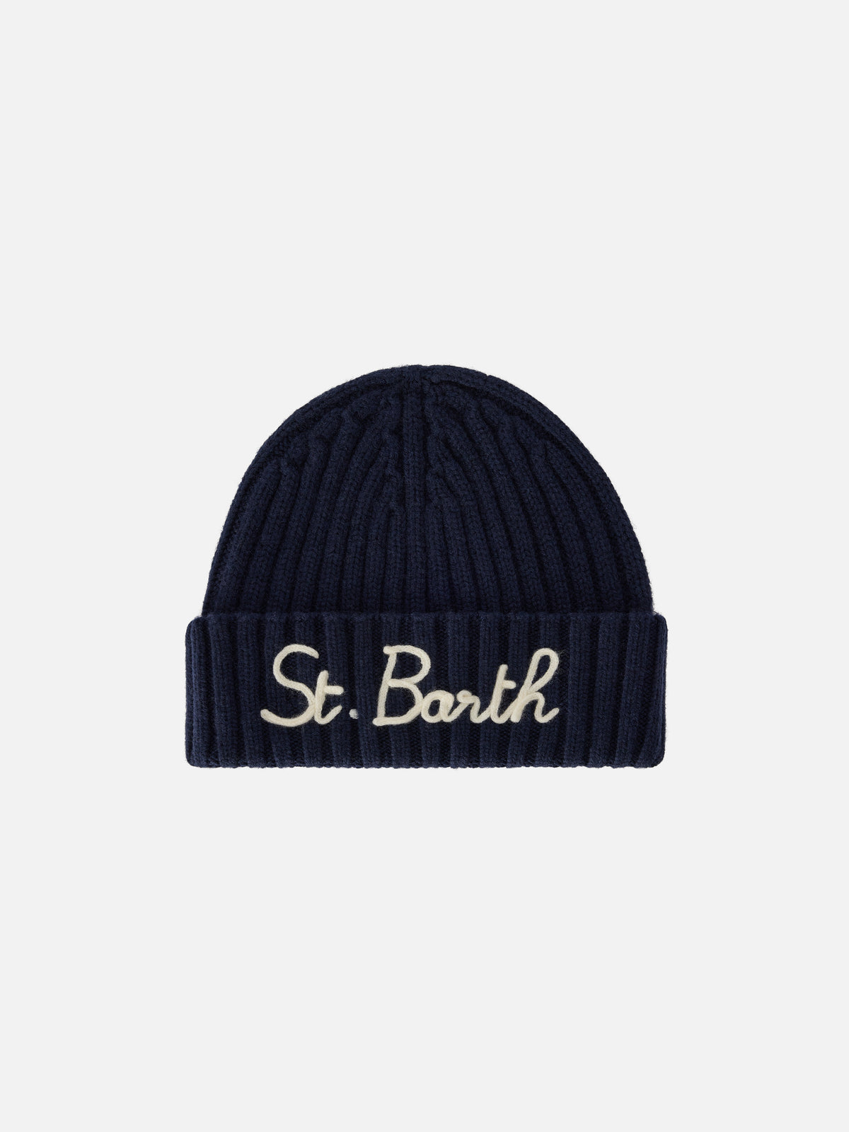 Gorro beanie Wengen Navy blue con bordado St. Barth 