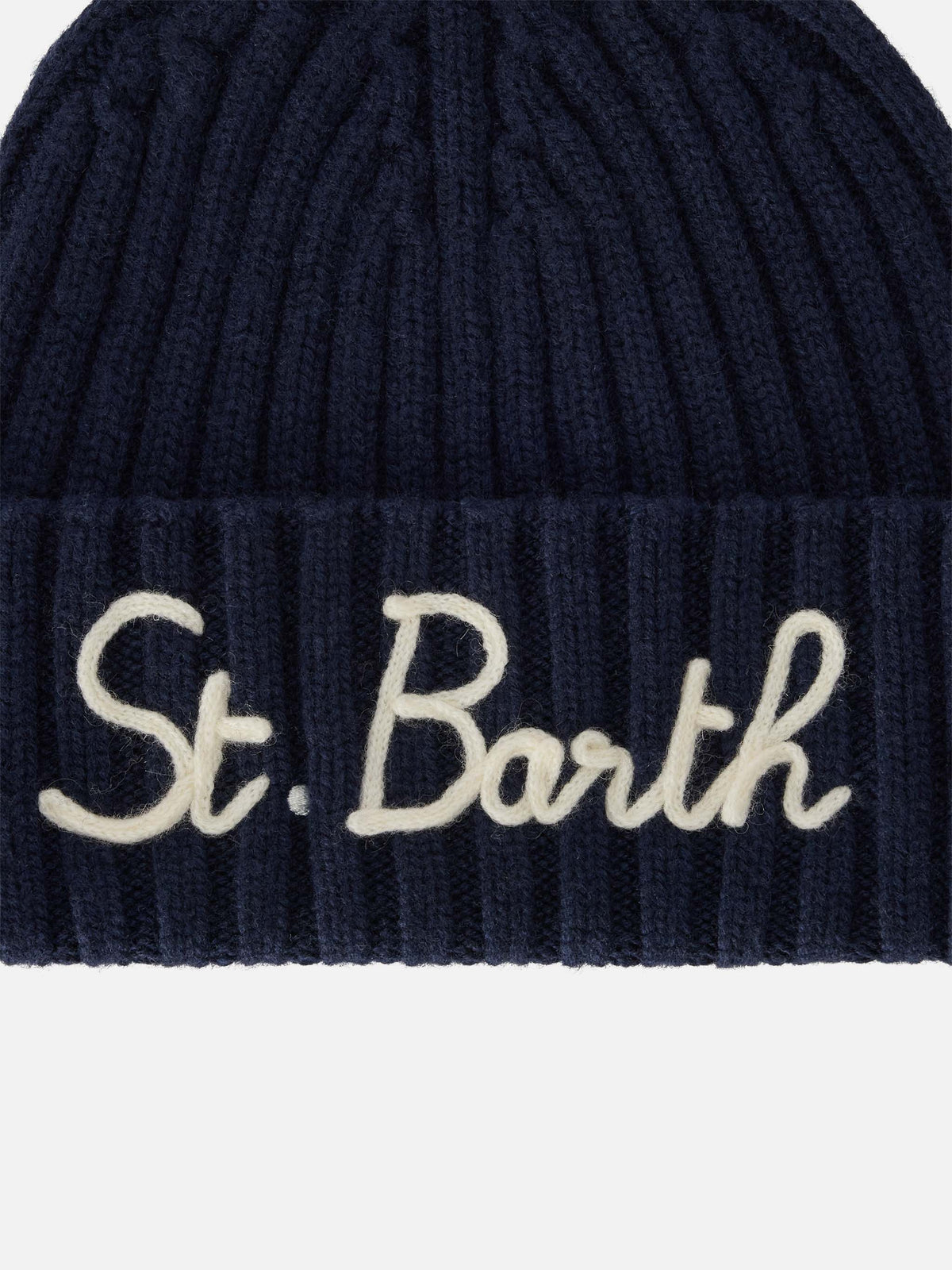 Gorro beanie Wengen Navy blue con bordado St. Barth 