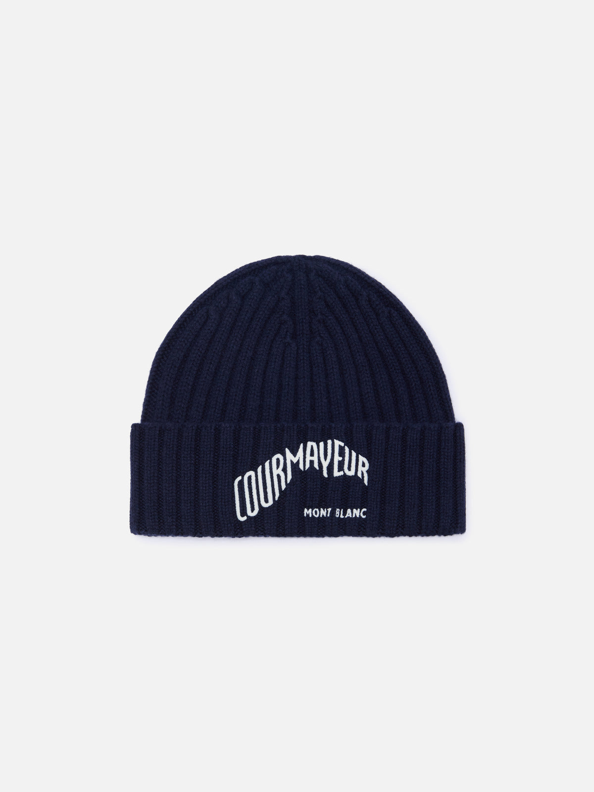 Navy blue Wengen beanie with Courmayeur embroidery | Special edition