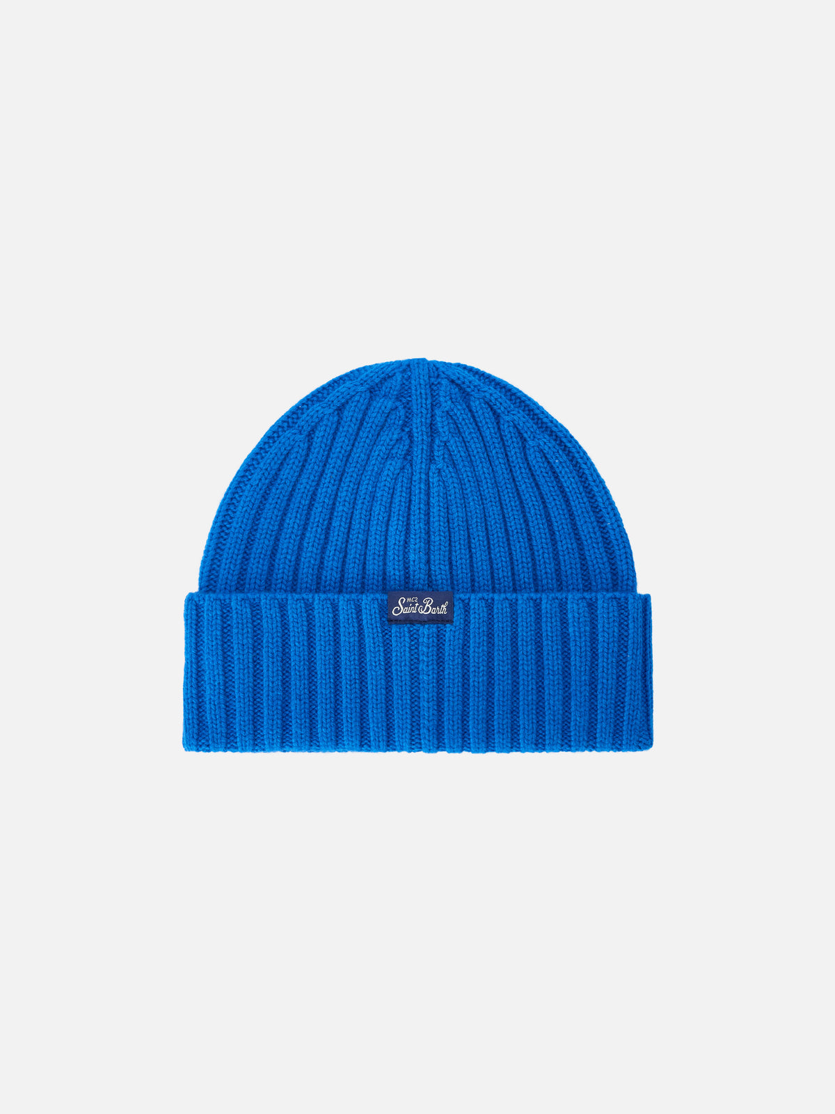 Bonnet Wengen avec broderie Save Water Drink Bombardino Blue 