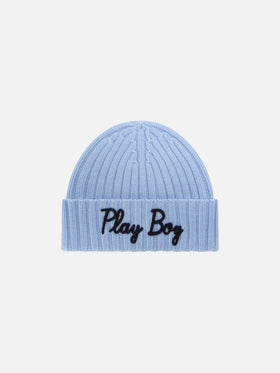 Berretto Wengen azzurro con ricamo Play Boy