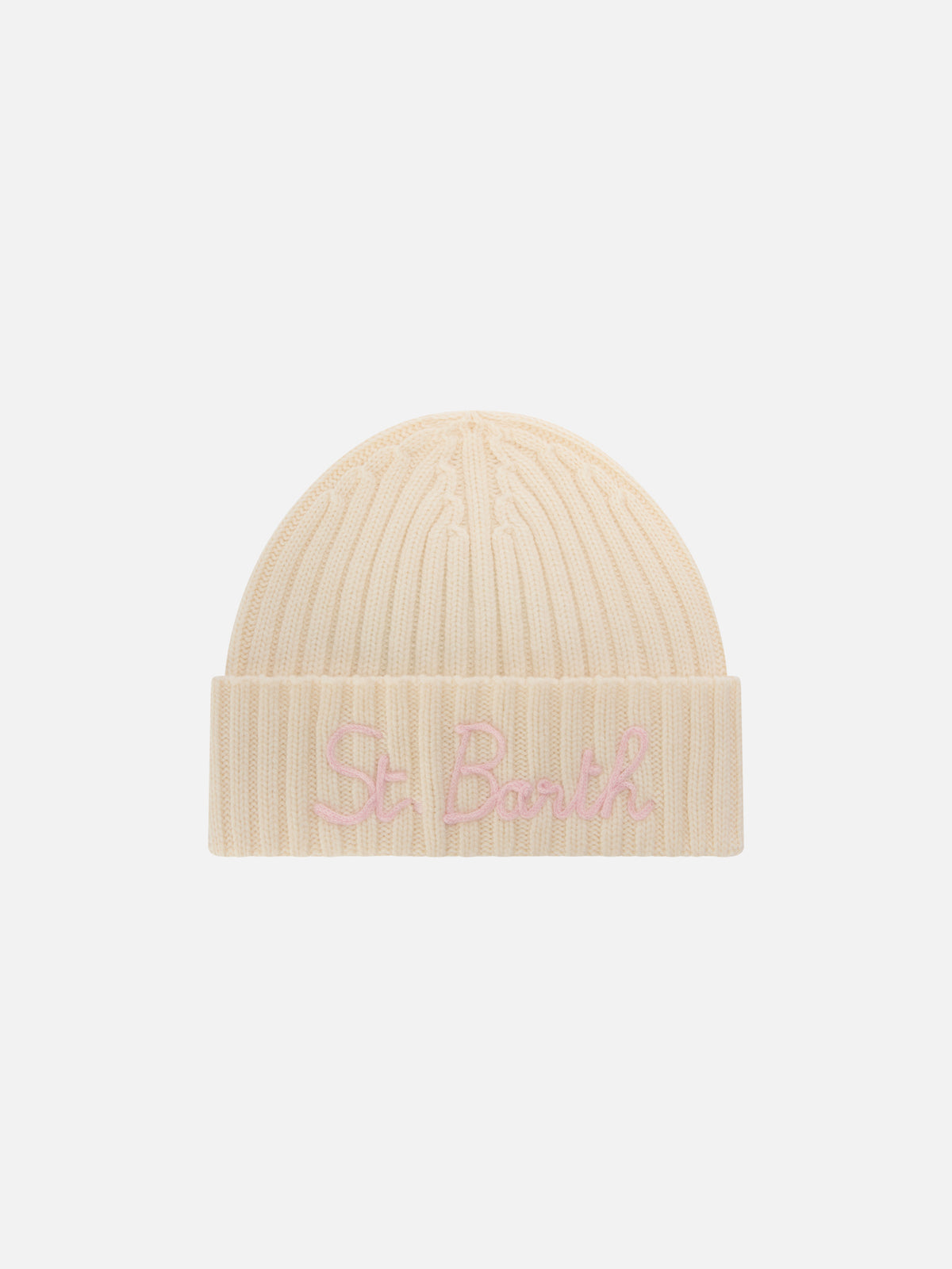 Off-White Wengen-Beanie mit rosafarbener St. Barth-Stickerei 