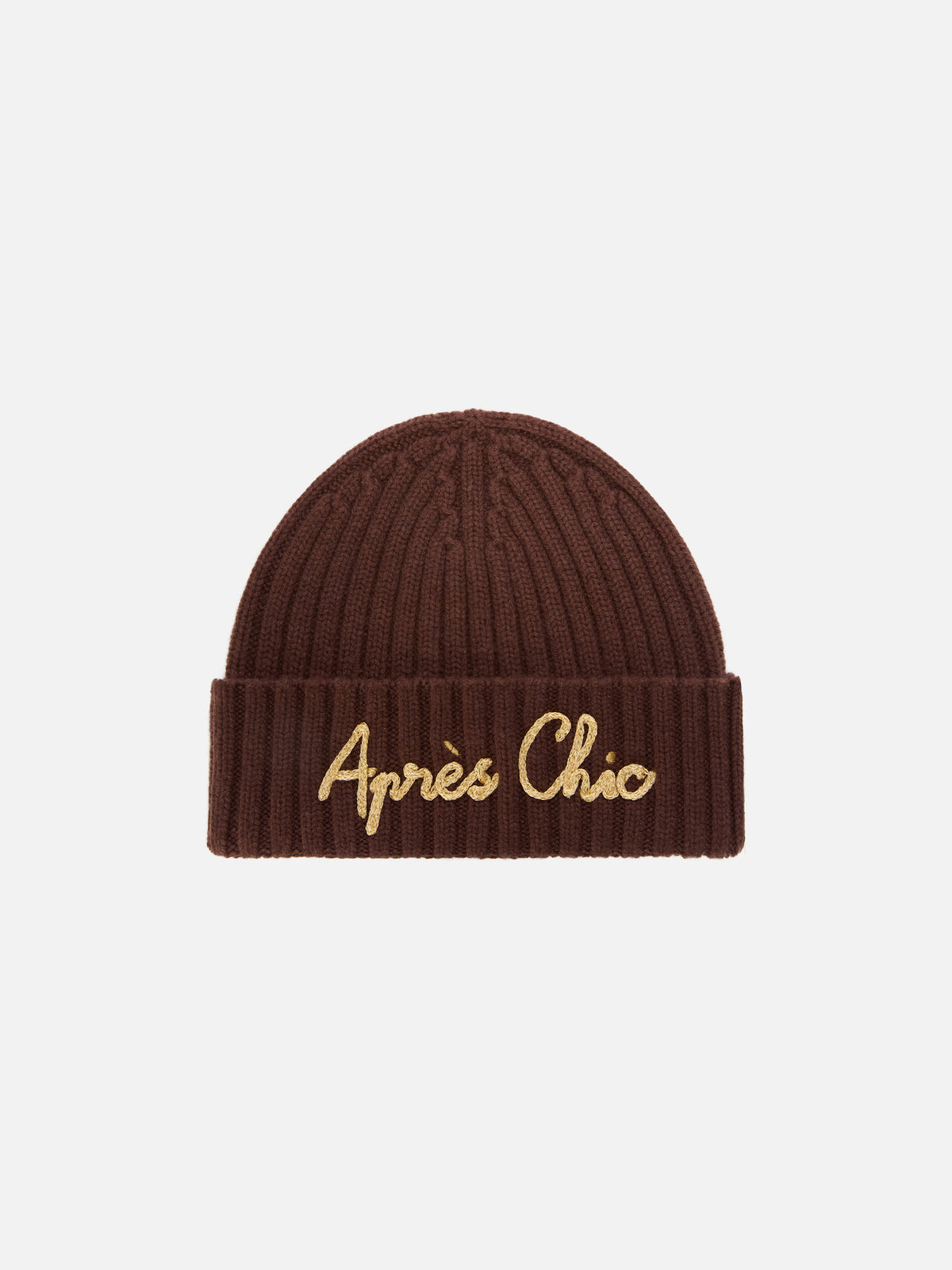 Bonnet Wengen marron avec broderie Après Chic 