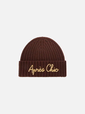 Bonnet Wengen marron avec broderie Après Chic 