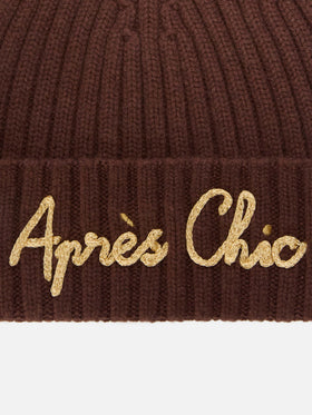 Bonnet Wengen marron avec broderie Après Chic 