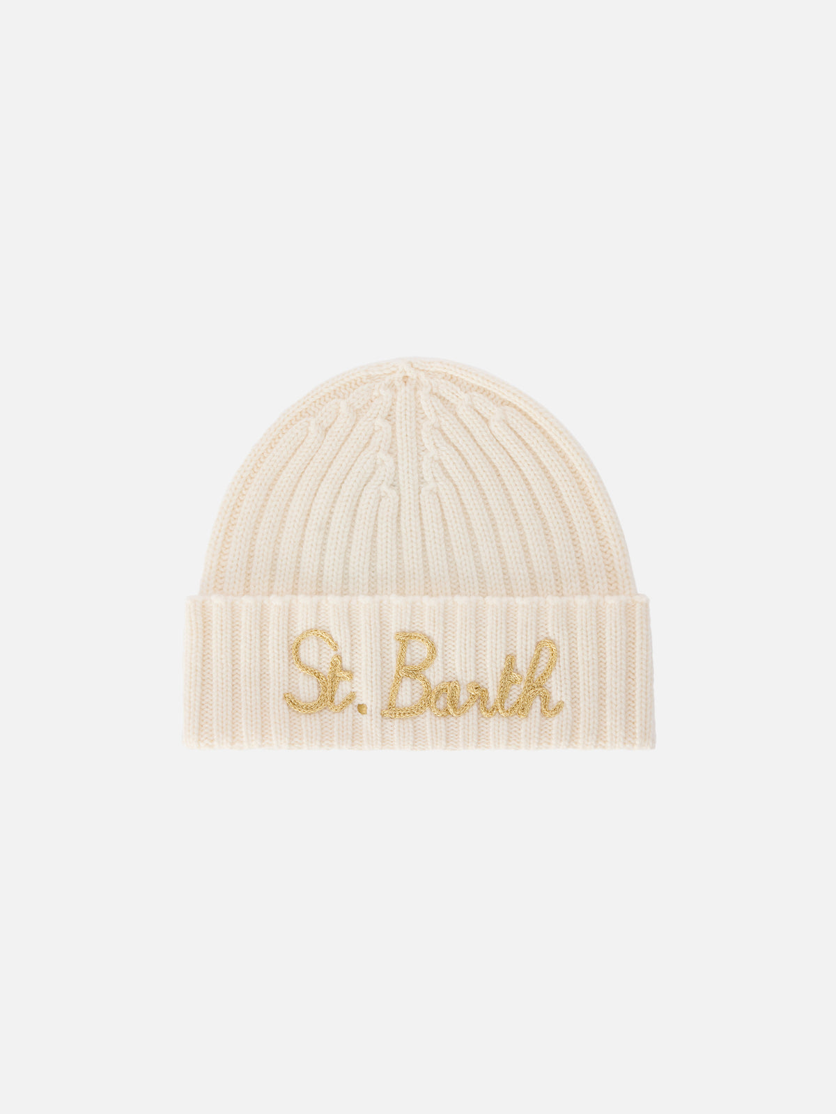 Off white Wengen-Beanie mit Logostickerei 
