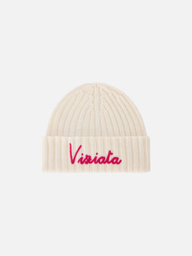 Bonnet Wengen écru avec broderie Viziata 