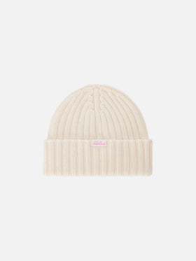 Bonnet Wengen écru avec broderie Viziata 