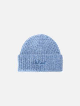 Cappello Wengen in alpaca stretch azzurro