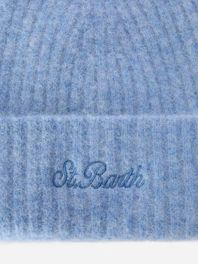 Cappello Wengen in alpaca stretch azzurro