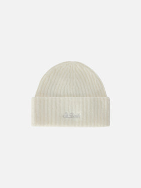 Off white Wengen alpaca blend beanie with logo embroidery