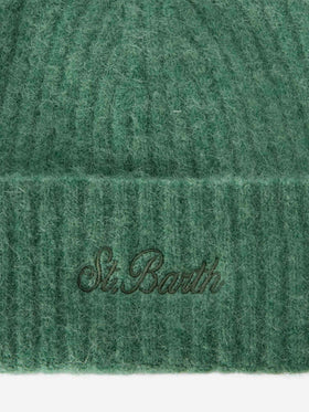Cappello Wengen in alpaca stretch verde salvia