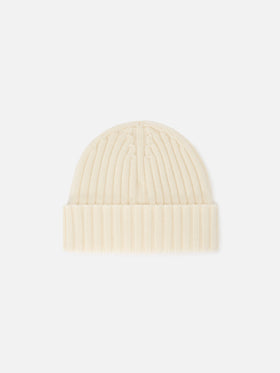 Off white Wengen wool beanie with logo embroidery