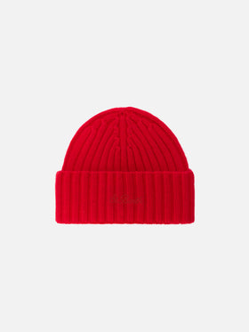 100% WOOL Wengen beanie in red