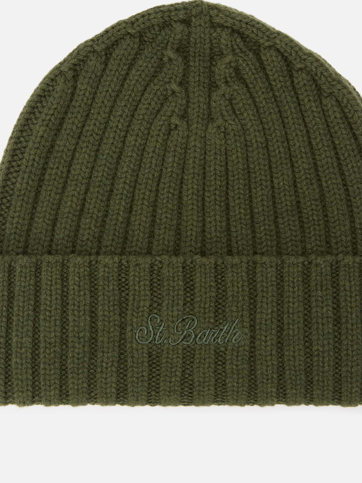 Bonnet Wengen en laine vert militaire avec logo brodé 