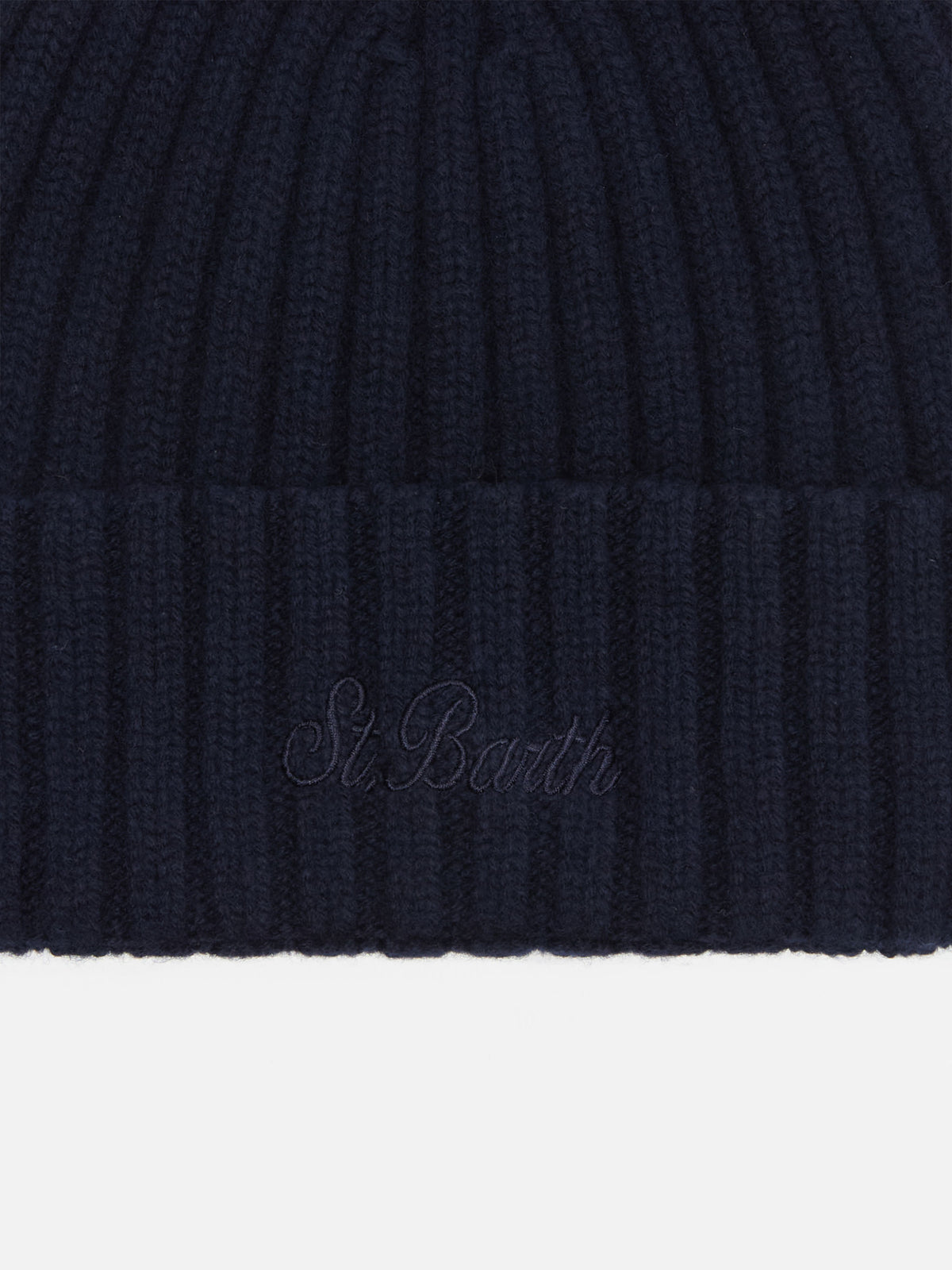 Bonnet en laine Night blue Wengen avec logo brodé 