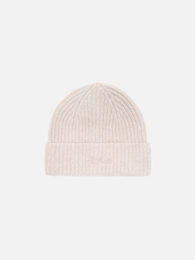 Bonnet en cachemire Wengen beige 