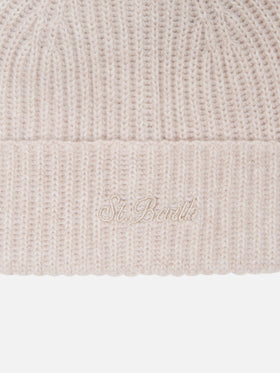 Bonnet en cachemire Wengen beige 