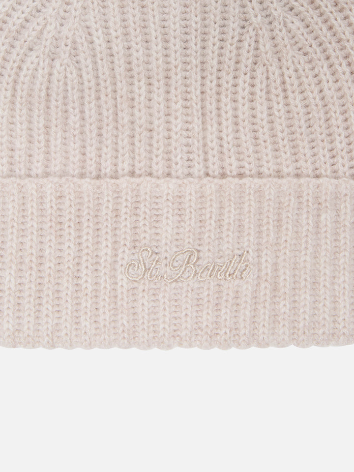 Berretto Wengen beige in cashmere