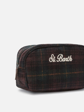 Trousse de beauté Westwood en mélange de laine avec motif tartan 