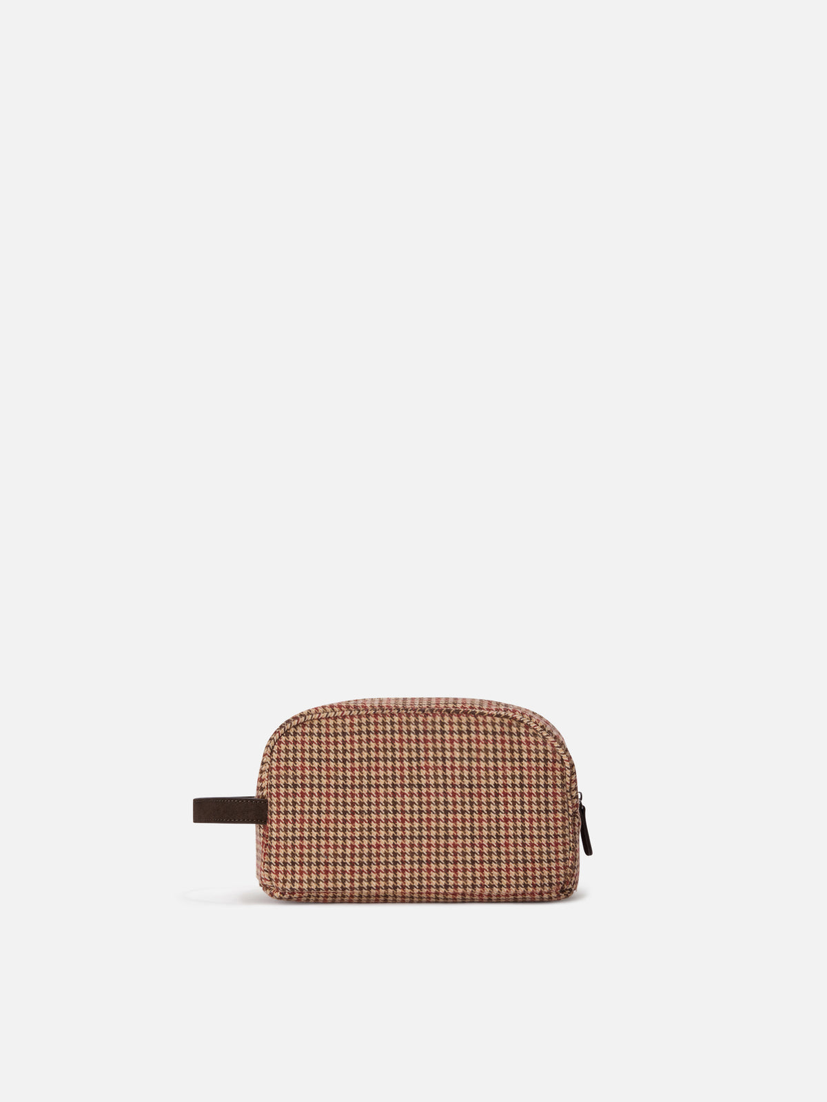 Trousse de beauté Westwood beige en mélange de laine avec motif pied-de-poule 
