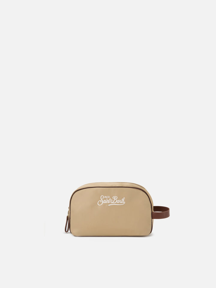 Westwood beige nylon beauty bag