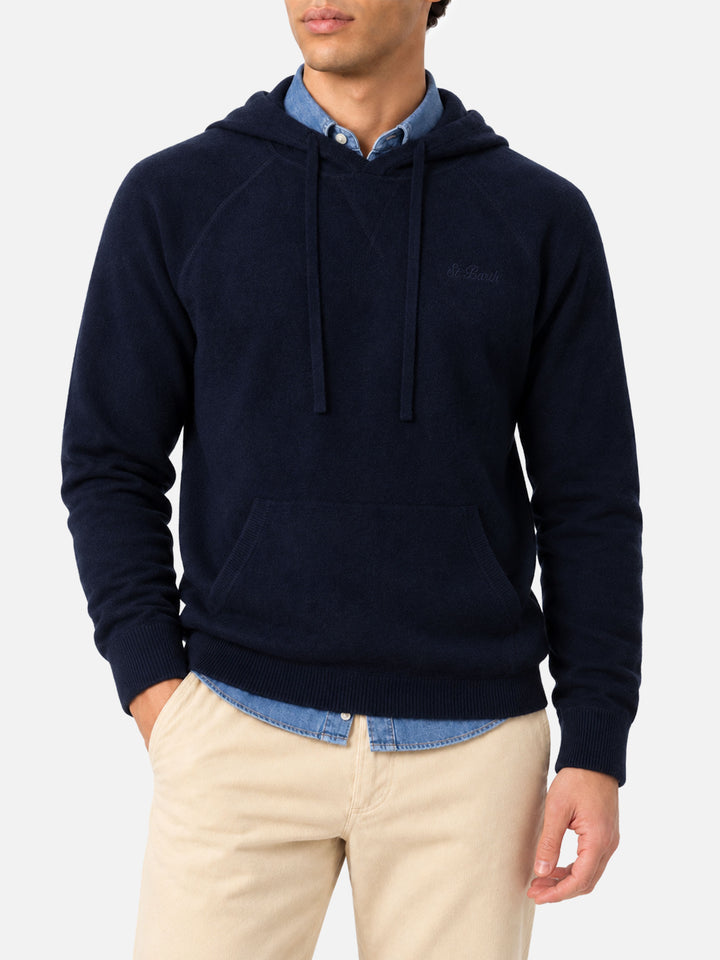 Sweat-shirt zippé à capuche Mercer vert avec logo brodé 