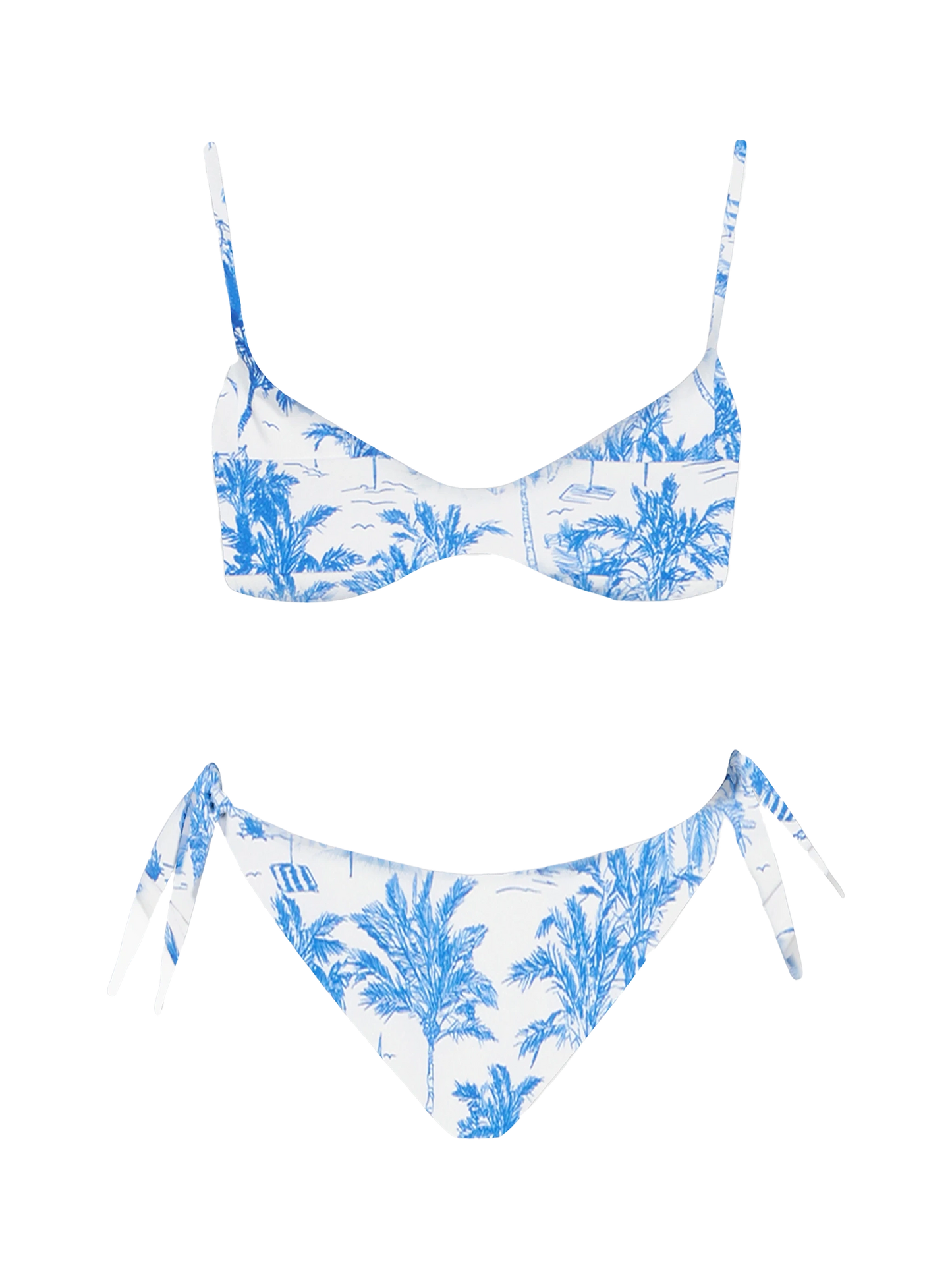 Woman Toile de Jouy scoop bralette bikini May Yali - MC2 Saint Barth