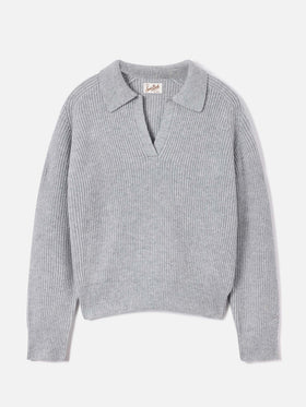 Polo de punto Grey Yaoni en lana con cuello 